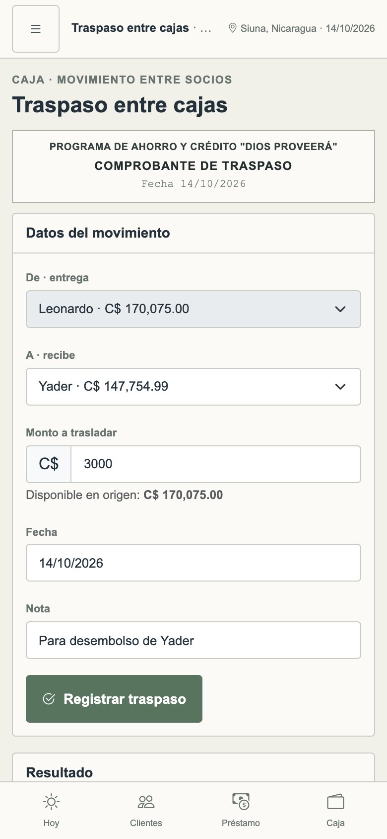Traspaso de dinero desde el celular